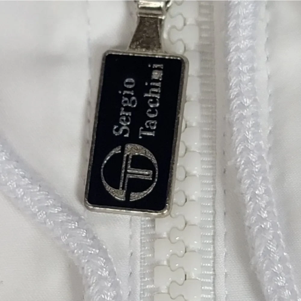 Vintage Sergio Tacchini Track Jacket Women’s M White Colorblock 80s 90s Tennis.